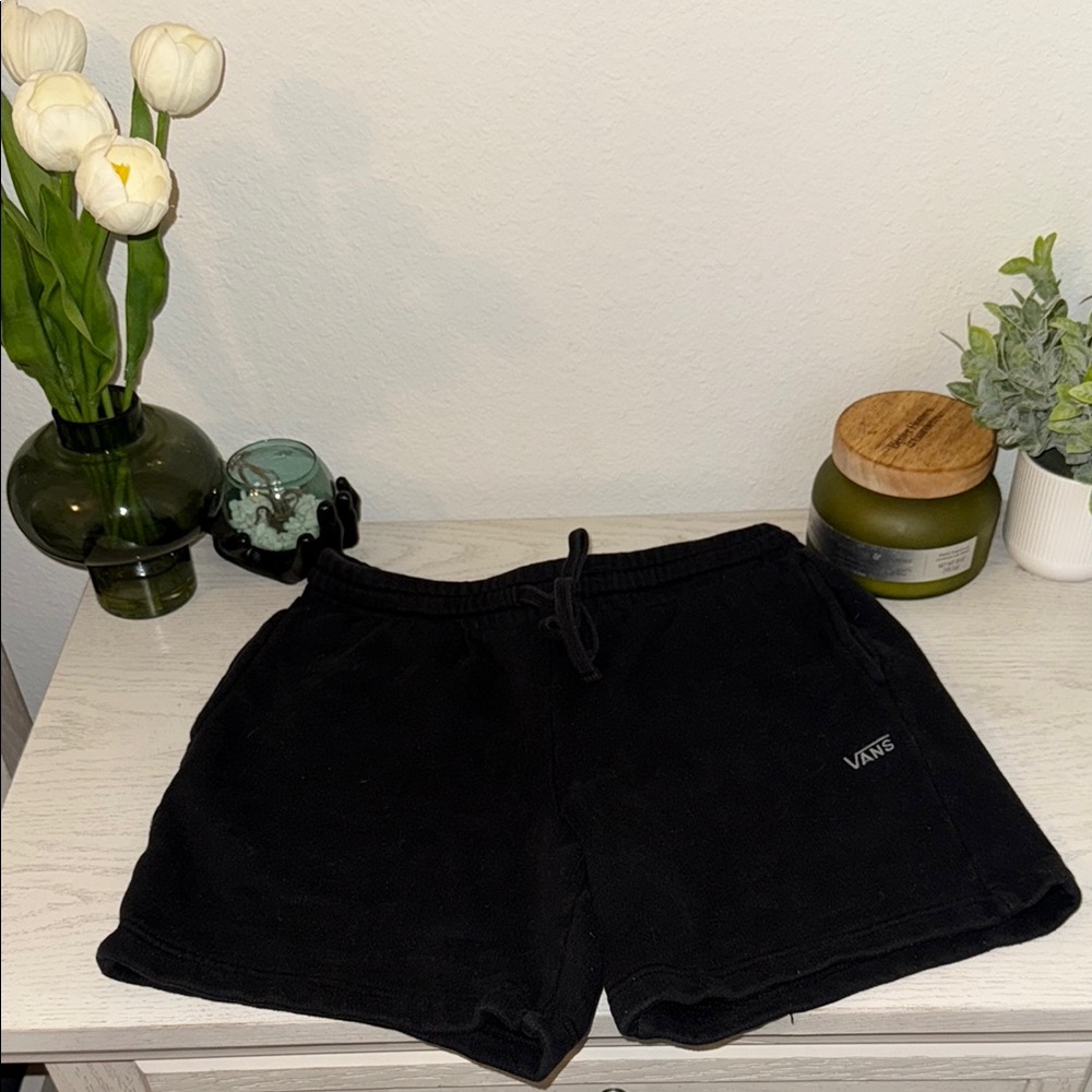 Vans black high waist sweat shorts with pockets size small